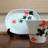 政右エ門窯　手描きカップ＆ソーサ